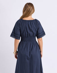 JUNA DRESS DARK SAPPHIRE_by_FOXWOOD_women's_in_New Zealand_ BACK _