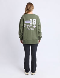LEAGUE OVERSIZED CREW KHAKI_by_FOXWOOD_women's_in_New Zealand_ BACK _