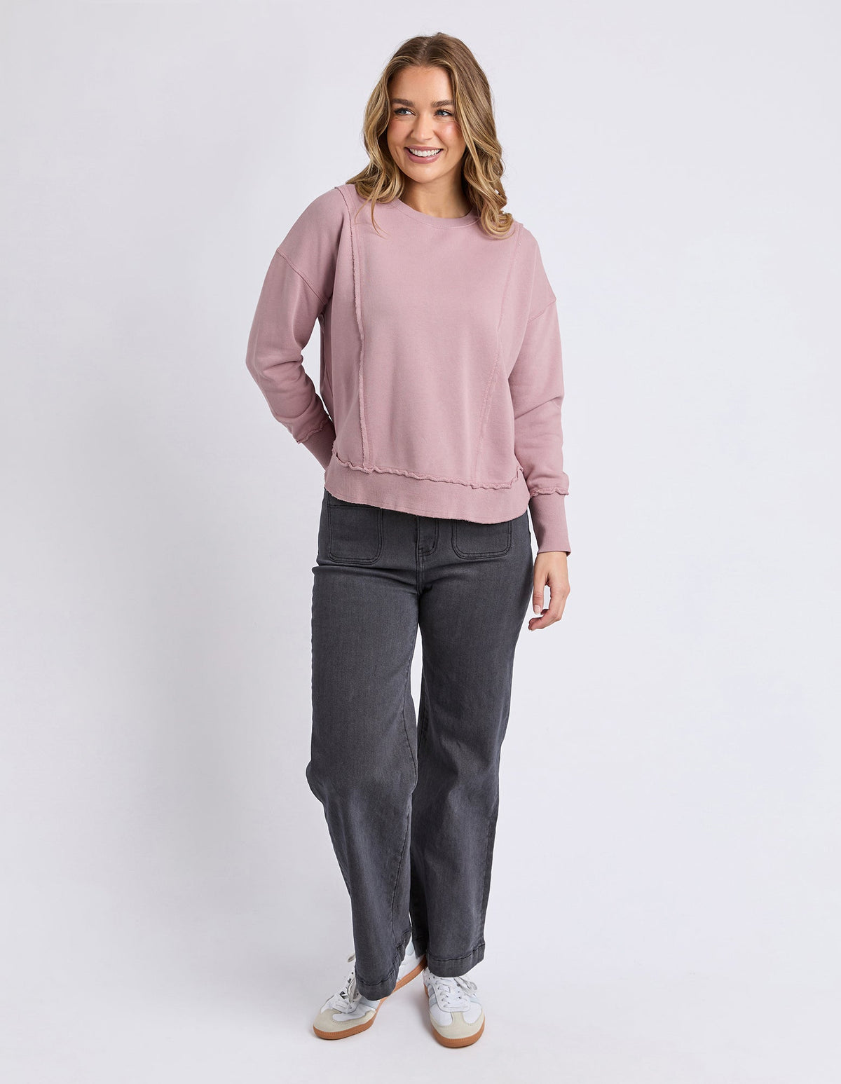 OSBOURNE CREW DUSKY PINK_by_FOXWOOD_women's_in_New Zealand_ OSBOURNE CREW DUSKY PINK _