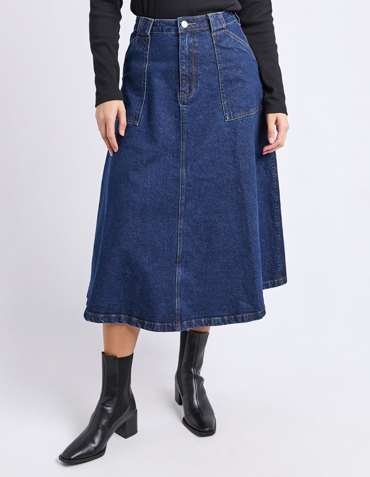 POTTER SKIRT DARK DENIM_by_FOXWOOD_women's_in_New Zealand_ POTTER SKIRT DARK DENIM _