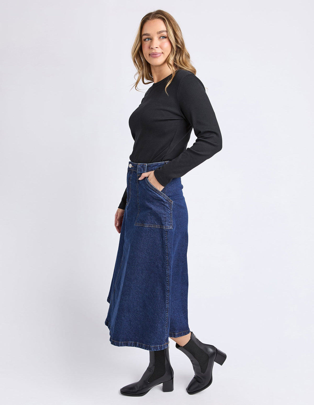 POTTER SKIRT DARK DENIM_by_FOXWOOD_women's_in_New Zealand_ POTTER SKIRT DARK DENIM _