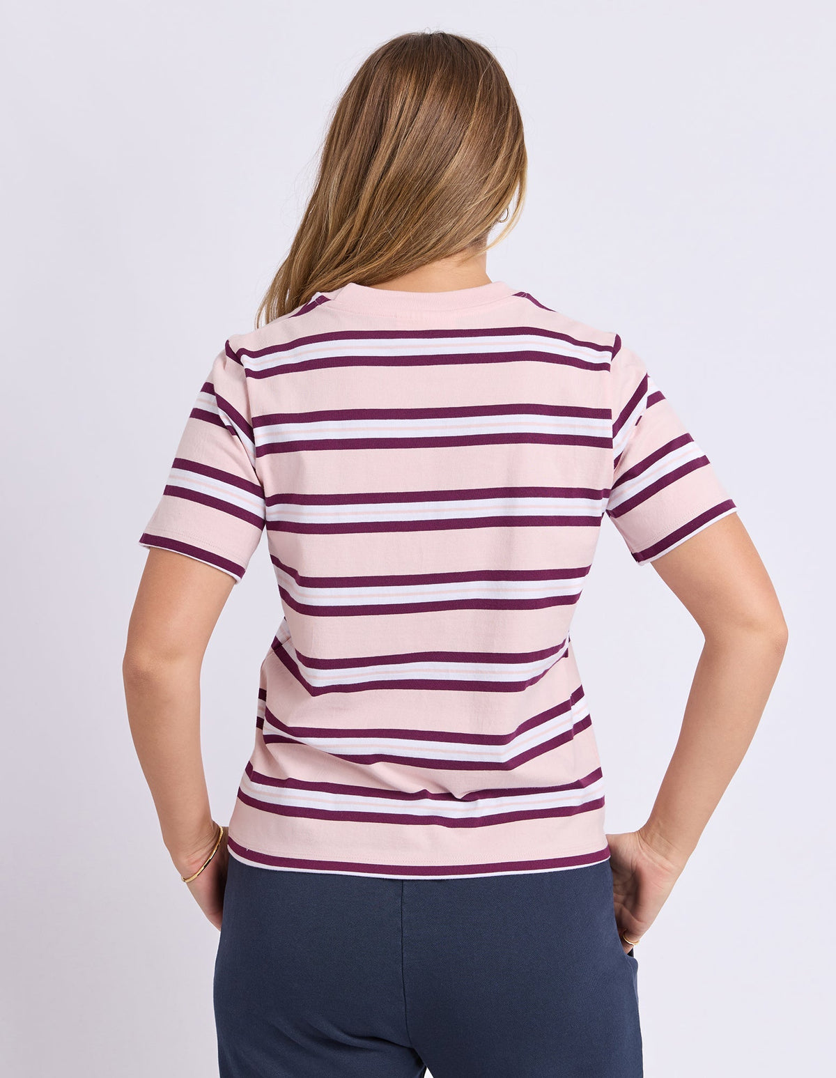 PURE STRIPE TEE BALLERINA BALLERINA BALLERINA BALLERINA BALLERINA BALLERINA PINK_by_FOXWOOD_women's_in_New Zealand_ BACK _