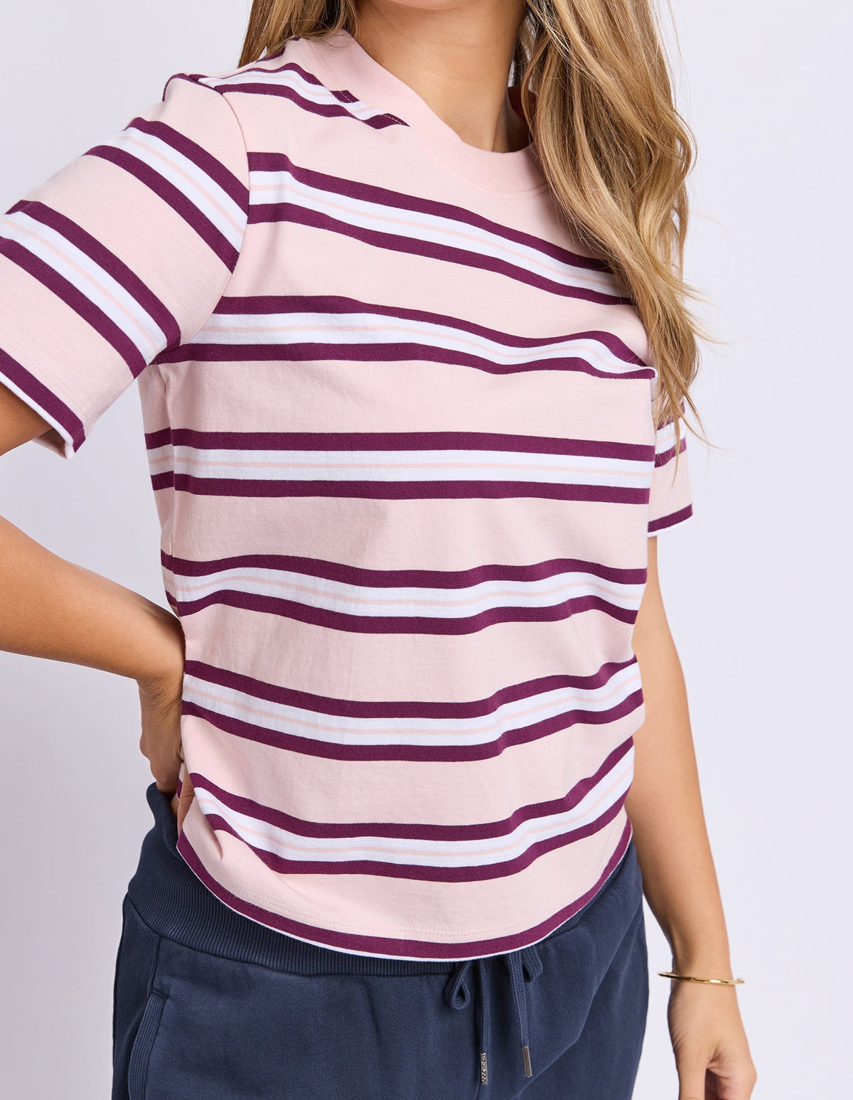 PURE STRIPE TEE BALLERINA BALLERINA BALLERINA BALLERINA BALLERINA BALLERINA PINK_by_FOXWOOD_women's_in_New Zealand_ DETAIL _