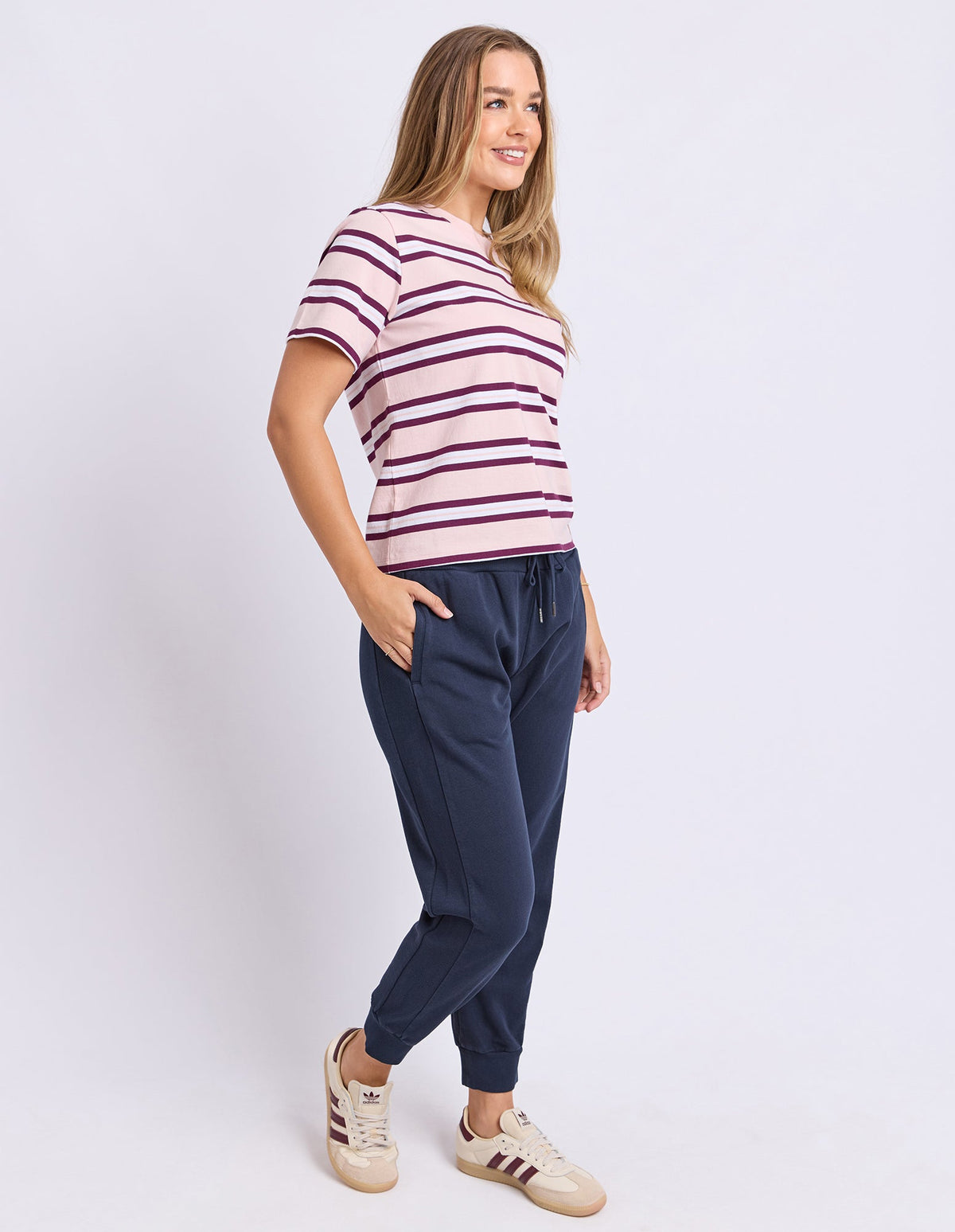 PURE STRIPE TEE BALLERINA BALLERINA BALLERINA BALLERINA BALLERINA BALLERINA PINK_by_FOXWOOD_women's_in_New Zealand_ SIDE _