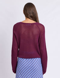 REMY KNIT PLUM_by_FOXWOOD_women's_in_New Zealand_ BACK _
