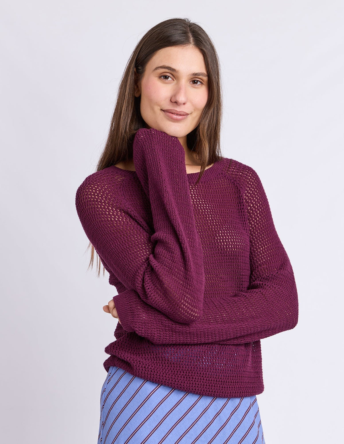 REMY KNIT PLUM_by_FOXWOOD_women's_in_New Zealand_ FEATURED / FRONT _