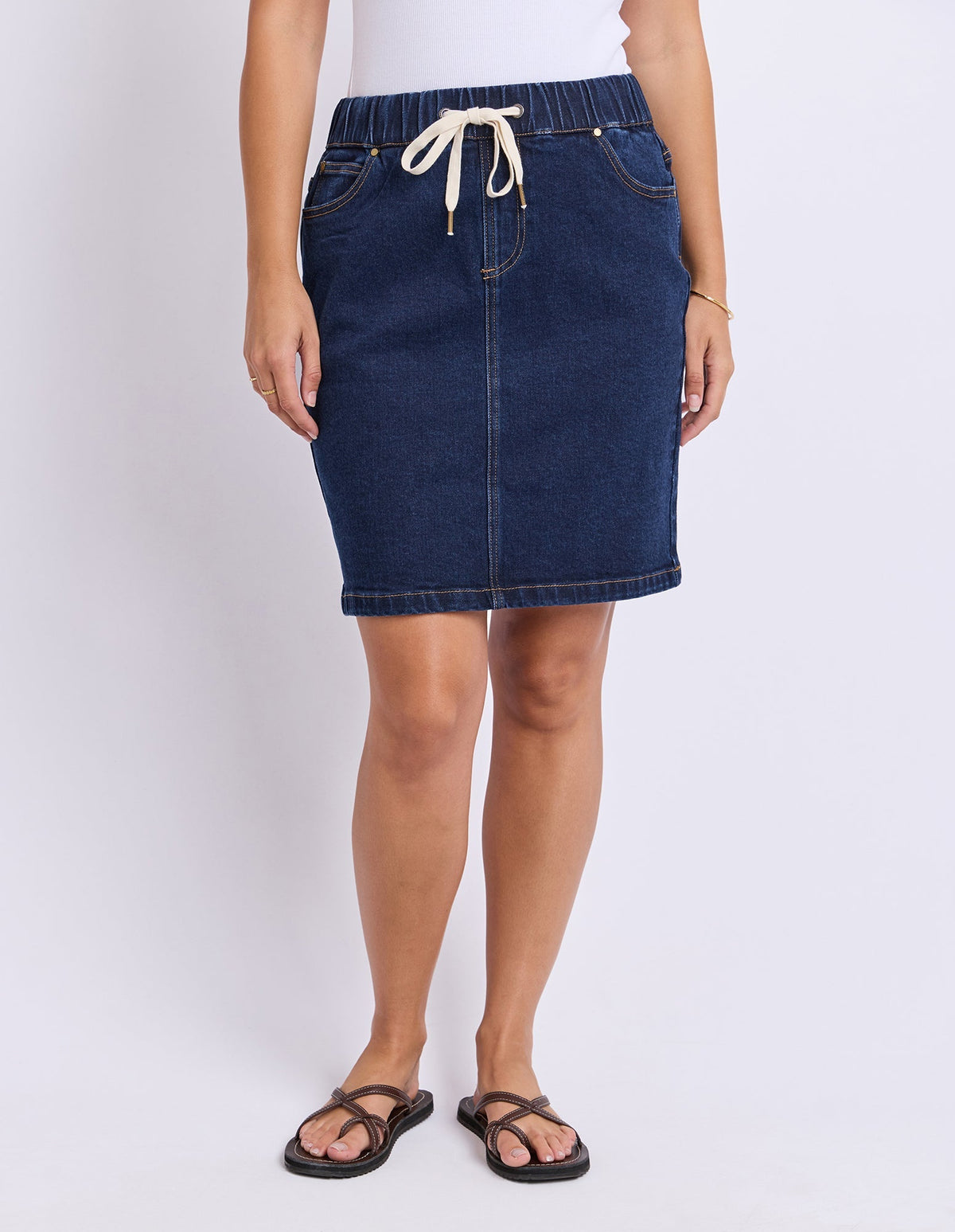 RIO SKIRT INDIGO DENIM_by_FOXWOOD_women's_in_New Zealand_ FEATURED / FRONT _