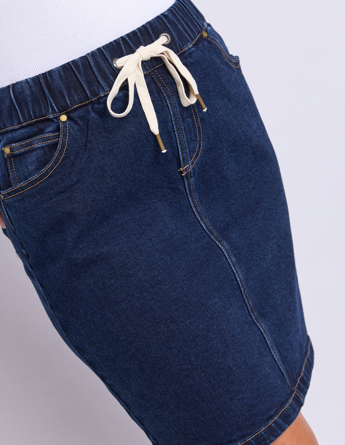 RIO SKIRT INDIGO DENIM_by_FOXWOOD_women's_in_New Zealand_ DETAIL _