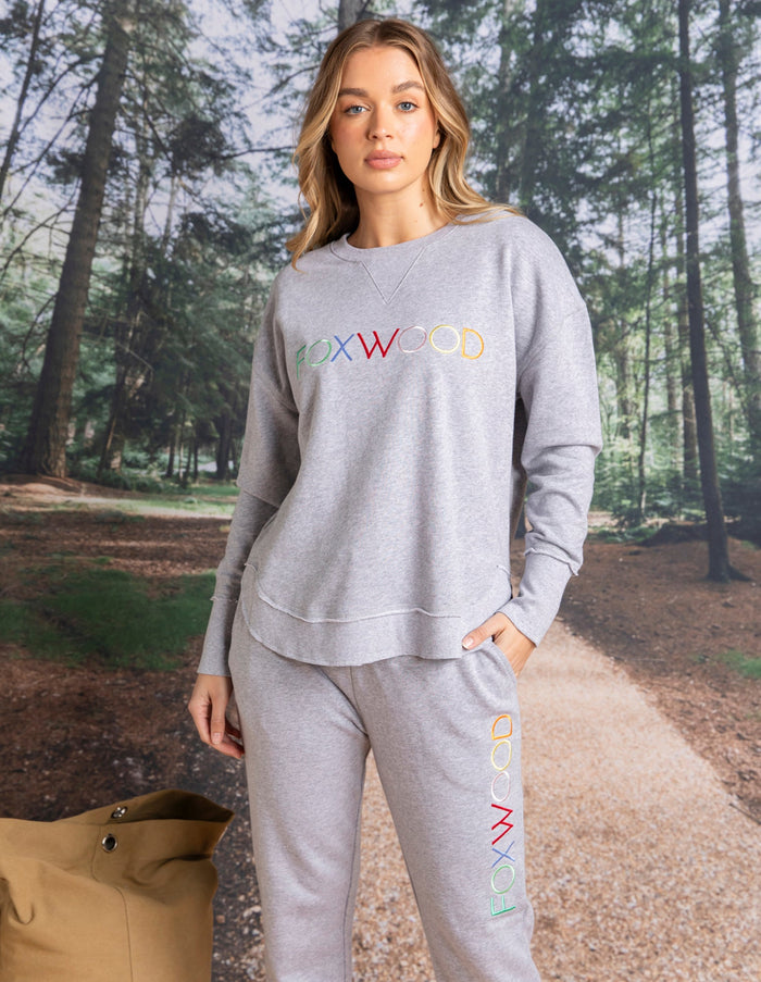 SIMPLIFIED CONFETTI CREW GREY MARLE_by_FOXWOOD_women's_in_New Zealand_ SIMPLIFIED CONFETTI CREW GREY MARLE _