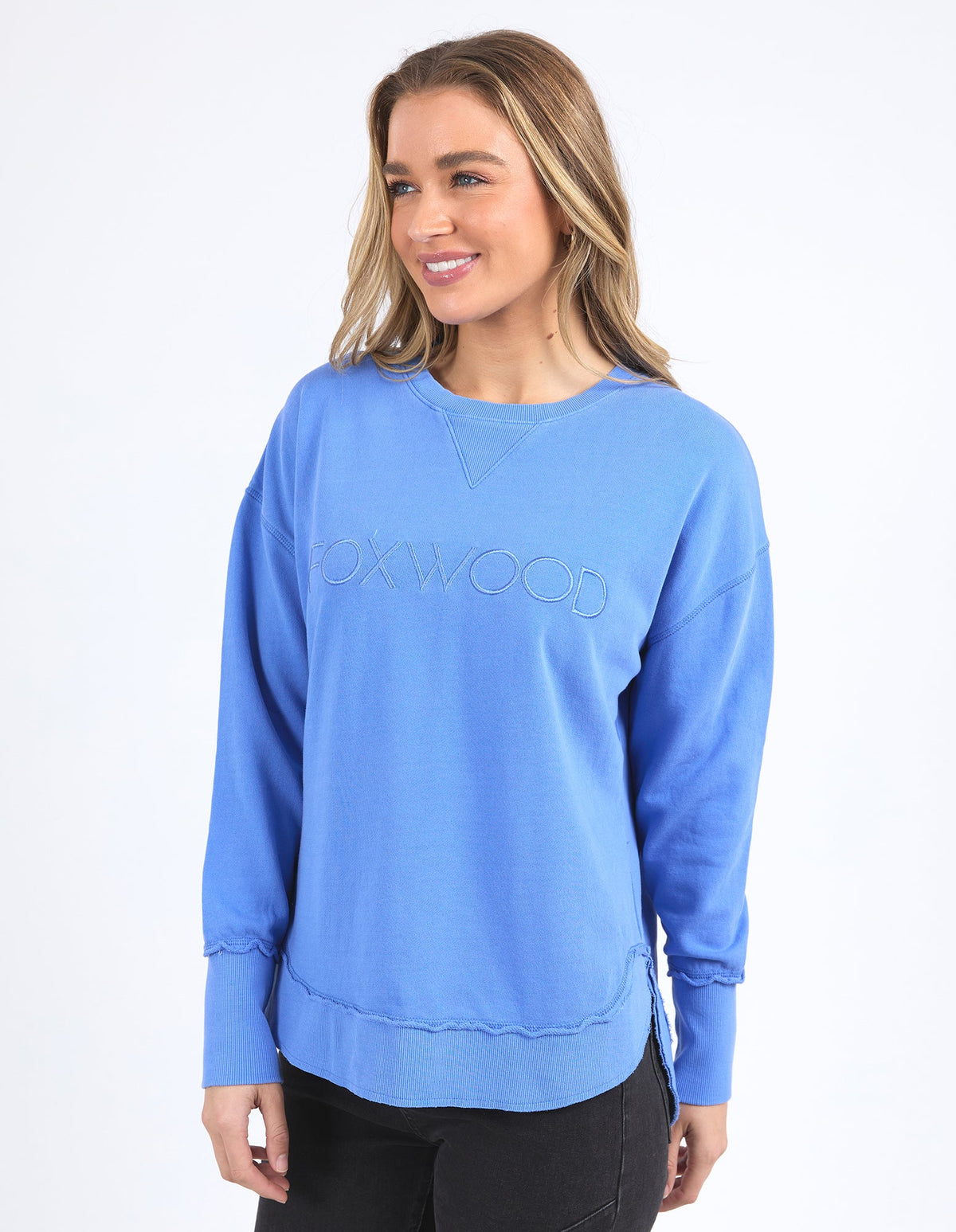 FOXWOOD_SIMPLIFIED CREW COBALT _ SIMPLIFIED CREW COBALT _ Ebony Boutique NZ