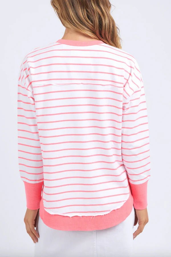 FOXWOOD_SIMPLIFIED CREW NEON PINK / WHITE _ SIMPLIFIED CREW NEON PINK / WHITE _ Ebony Boutique NZ