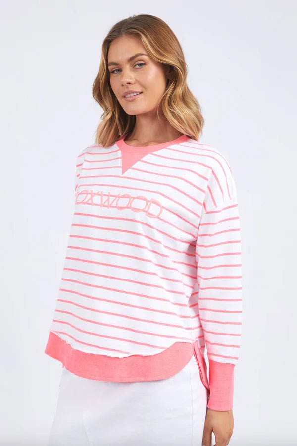 FOXWOOD_SIMPLIFIED CREW NEON PINK / WHITE _ SIMPLIFIED CREW NEON PINK / WHITE _ Ebony Boutique NZ