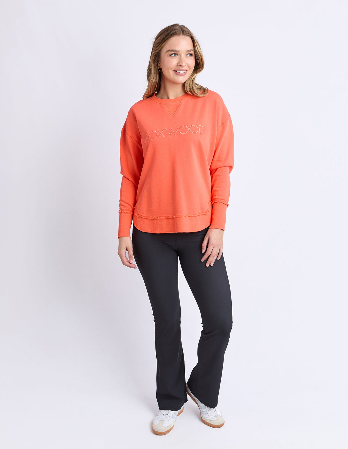 SIMPLIFIED CREW ORANGE RED_by_FOXWOOD_women's_in_New Zealand_ MODEL _