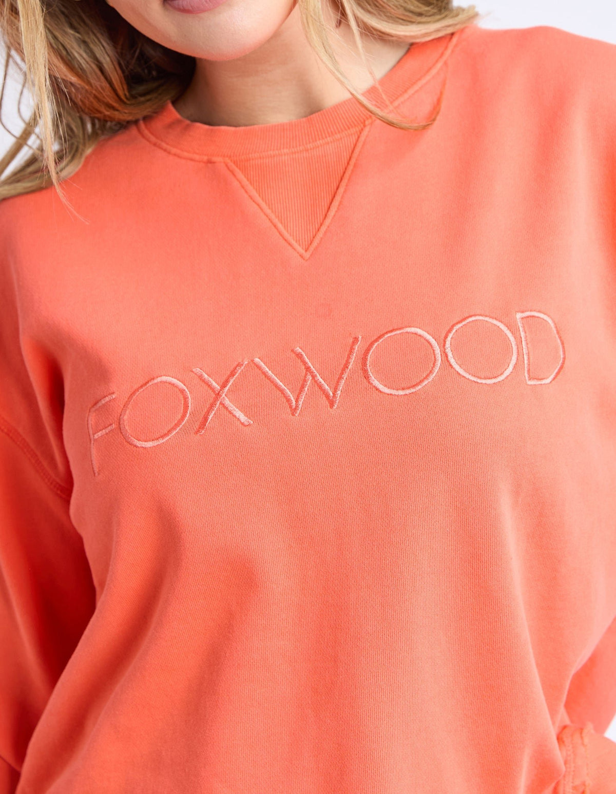 SIMPLIFIED CREW ORANGE RED_by_FOXWOOD_women's_in_New Zealand_ DETAIL _