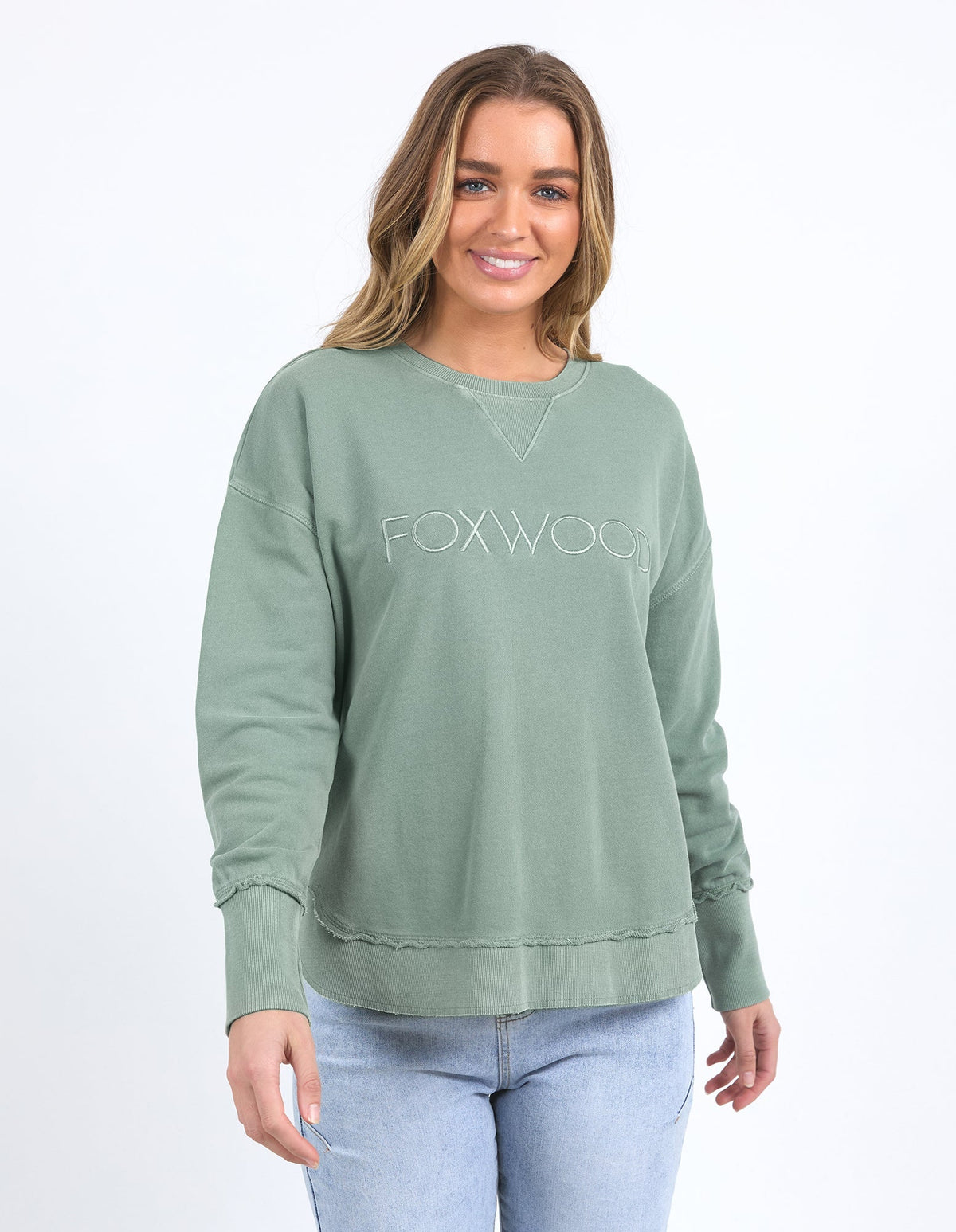 FOXWOOD_SIMPLIFIED CREW SAGE _ SIMPLIFIED CREW SAGE _ Ebony Boutique NZ