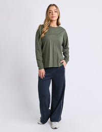 SIMPLIFIED LONG SLEEVE TEE KHAKI_by_FOXWOOD_women's_in_New Zealand_ SIMPLIFIED LONG SLEEVE TEE KHAKI _