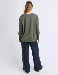 SIMPLIFIED LONG SLEEVE TEE KHAKI_by_FOXWOOD_women's_in_New Zealand_ SIMPLIFIED LONG SLEEVE TEE KHAKI _