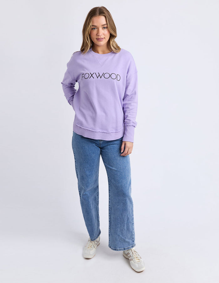 SIMPLIFIED METALLIC CREW LAVENDER_by_FOXWOOD_women's_in_New Zealand_ SIMPLIFIED METALLIC CREW LAVENDER _
