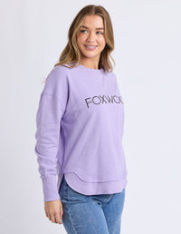 SIMPLIFIED METALLIC CREW LAVENDER_by_FOXWOOD_women's_in_New Zealand_ SIMPLIFIED METALLIC CREW LAVENDER _