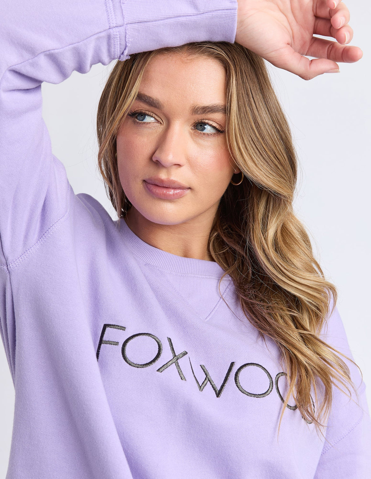 SIMPLIFIED METALLIC CREW LAVENDER_by_FOXWOOD_women's_in_New Zealand_ SIMPLIFIED METALLIC CREW LAVENDER _