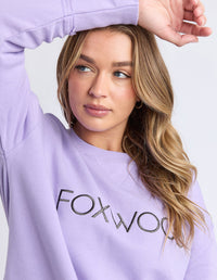 SIMPLIFIED METALLIC CREW LAVENDER_by_FOXWOOD_women's_in_New Zealand_ SIMPLIFIED METALLIC CREW LAVENDER _