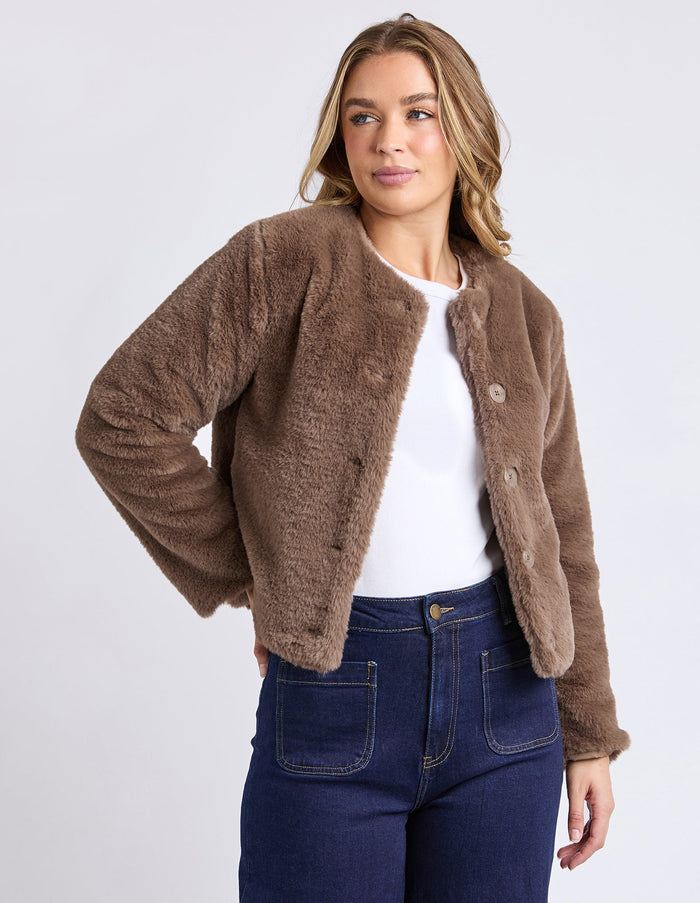 SOPHIA FUR JACKET MOCHA_by_FOXWOOD_women's_in_New Zealand_ SOPHIA FUR JACKET MOCHA _