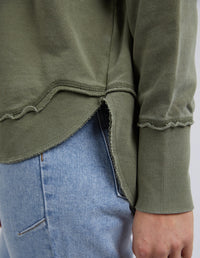 FOXWOOD_WASHED SIMPLIFIED CREW KHAKI _ WASHED SIMPLIFIED CREW KHAKI _ Ebony Boutique NZ