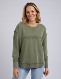 FOXWOOD_WASHED SIMPLIFIED CREW KHAKI _ WASHED SIMPLIFIED CREW KHAKI _ Ebony Boutique NZ