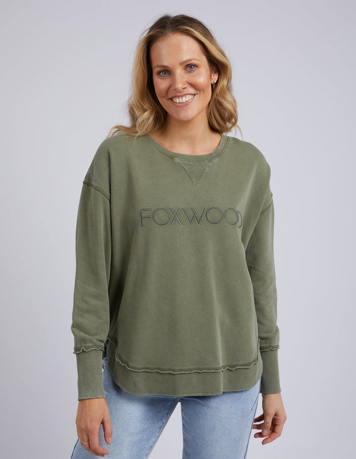 FOXWOOD_WASHED SIMPLIFIED CREW KHAKI _ WASHED SIMPLIFIED CREW KHAKI _ Ebony Boutique NZ