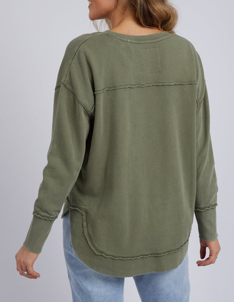 FOXWOOD_WASHED SIMPLIFIED CREW KHAKI _ WASHED SIMPLIFIED CREW KHAKI _ Ebony Boutique NZ