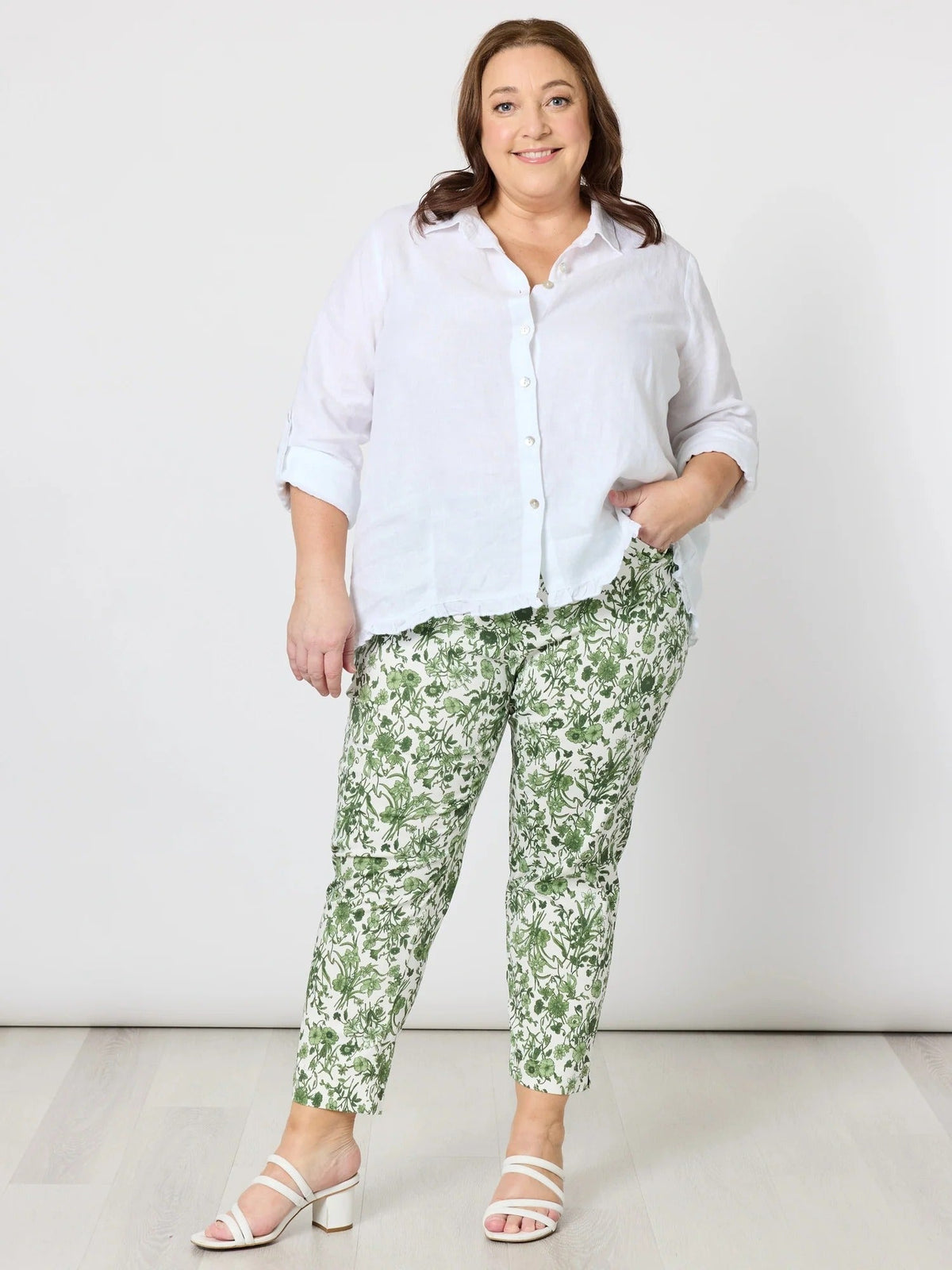 GORDON SMITH_ALEXANDRIA PANT BASIL / WHITE _ ALEXANDRIA PANT BASIL / WHITE _ Ebony Boutique NZ