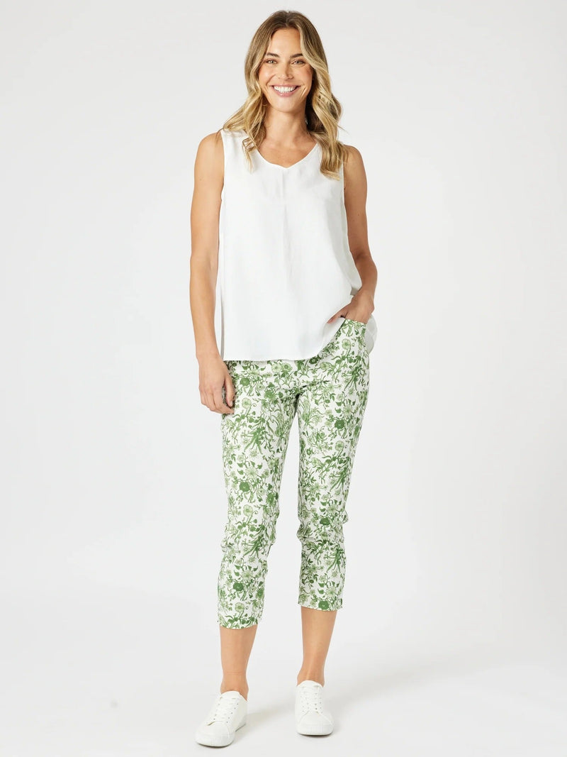 GORDON SMITH_ALEXANDRIA PANT BASIL / WHITE _ ALEXANDRIA PANT BASIL / WHITE _ Ebony Boutique NZ