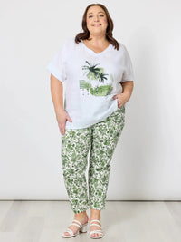 GORDON SMITH_ALEXANDRIA PANT BASIL / WHITE _ ALEXANDRIA PANT BASIL / WHITE _ Ebony Boutique NZ