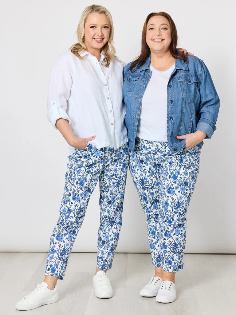 GORDON SMITH_ALEXANDRIA PANT BLUE/WHITE _ ALEXANDRIA PANT BLUE/WHITE _ Ebony Boutique NZ