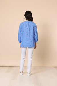 GORDON SMITH_CHERISH HEART TOP BLUE/WHITE _ CHERISH HEART TOP BLUE/WHITE _ Ebony Boutique NZ