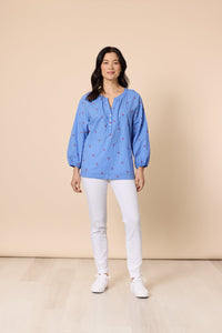 GORDON SMITH_CHERISH HEART TOP BLUE/WHITE _ CHERISH HEART TOP BLUE/WHITE _ Ebony Boutique NZ