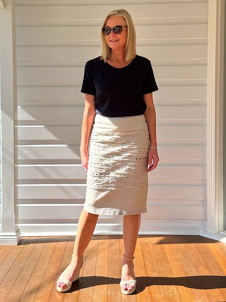 GORDON SMITH_COTTON TWILL SKIRT _ COTTON TWILL SKIRT _ Ebony Boutique NZ