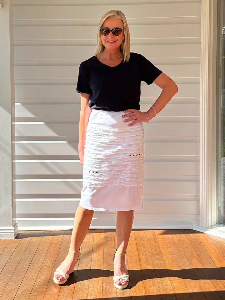 GORDON SMITH_COTTON TWILL SKIRT _ COTTON TWILL SKIRT _ Ebony Boutique NZ