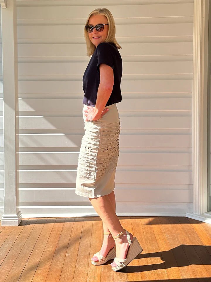 GORDON SMITH_COTTON TWILL SKIRT _ COTTON TWILL SKIRT _ Ebony Boutique NZ