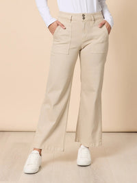 HUDSON JEAN NATURAL_by_GORDON SMITH_women's_in_New Zealand_ Gordon Smith Hudson Jean Natural women’s wide leg jeans for everyday wear in New Zealand, high rise stretch denim jeans in a soft neutral tone perfect for travel, weekends and elevated casual styling _