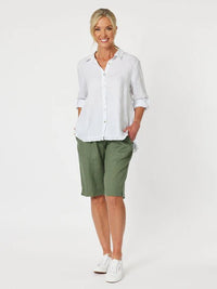 GORDON SMITH_JERSEY WAIST SHORT KHAKI _ JERSEY WAIST SHORT KHAKI _ Ebony Boutique NZ