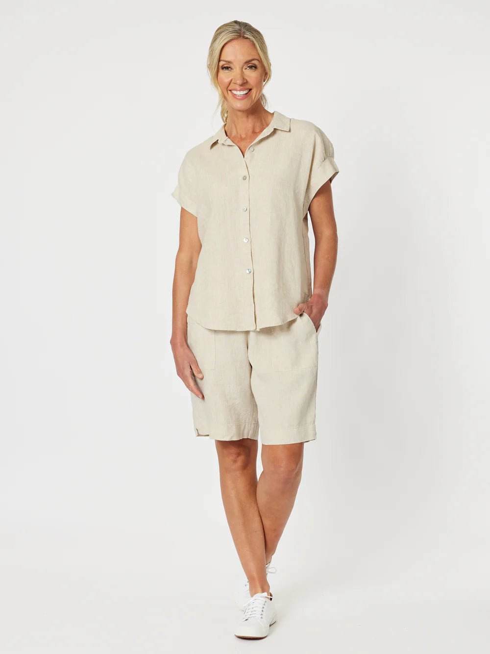 GORDON SMITH_JERSEY WAIST SHORT NATURAL _ JERSEY WAIST SHORT NATURAL _ Ebony Boutique NZ