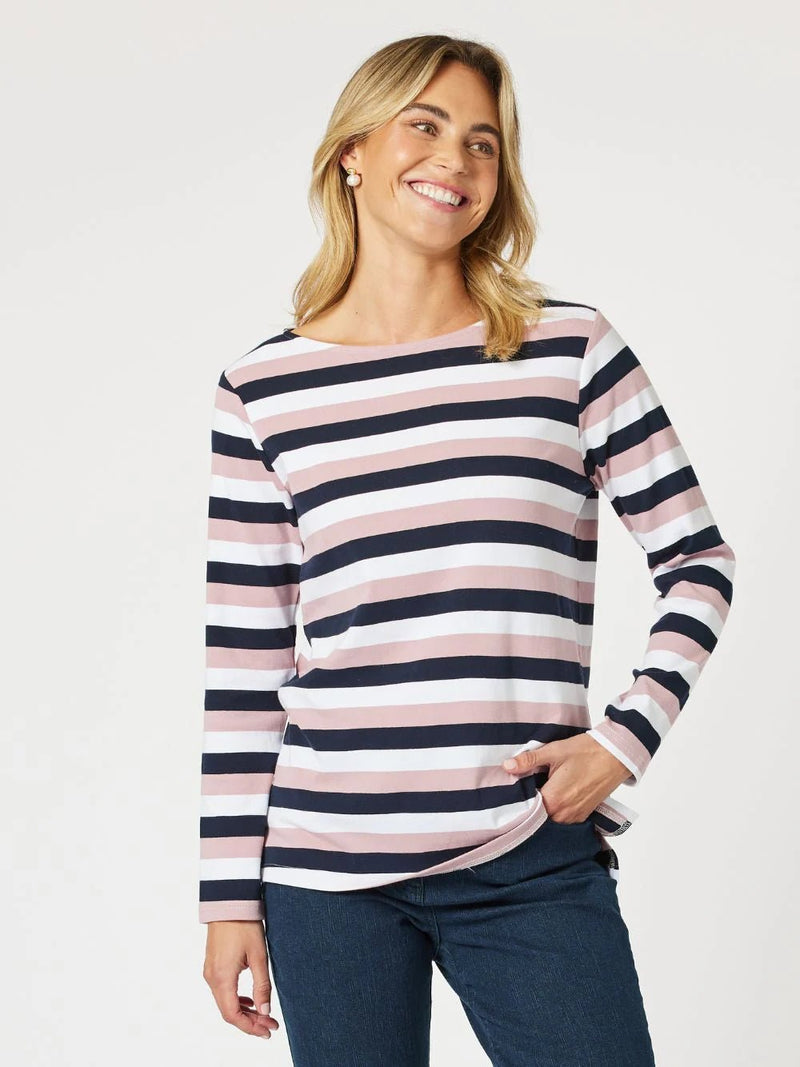 GORDON SMITH_LAGUNA STRIPE L/S TEE _ LAGUNA STRIPE L/S TEE _ Ebony Boutique NZ