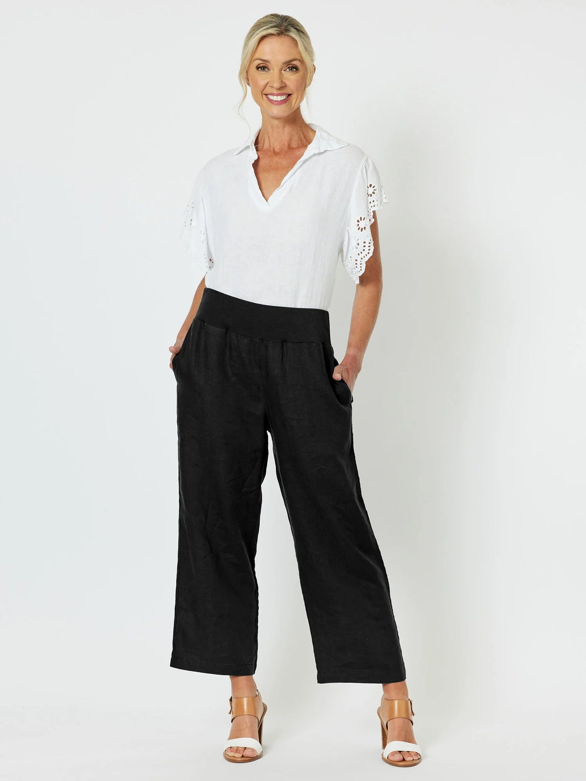 GORDON SMITH_LARA WIDE LEG LINEN PANT _ LARA WIDE LEG LINEN PANT _ Ebony Boutique NZ