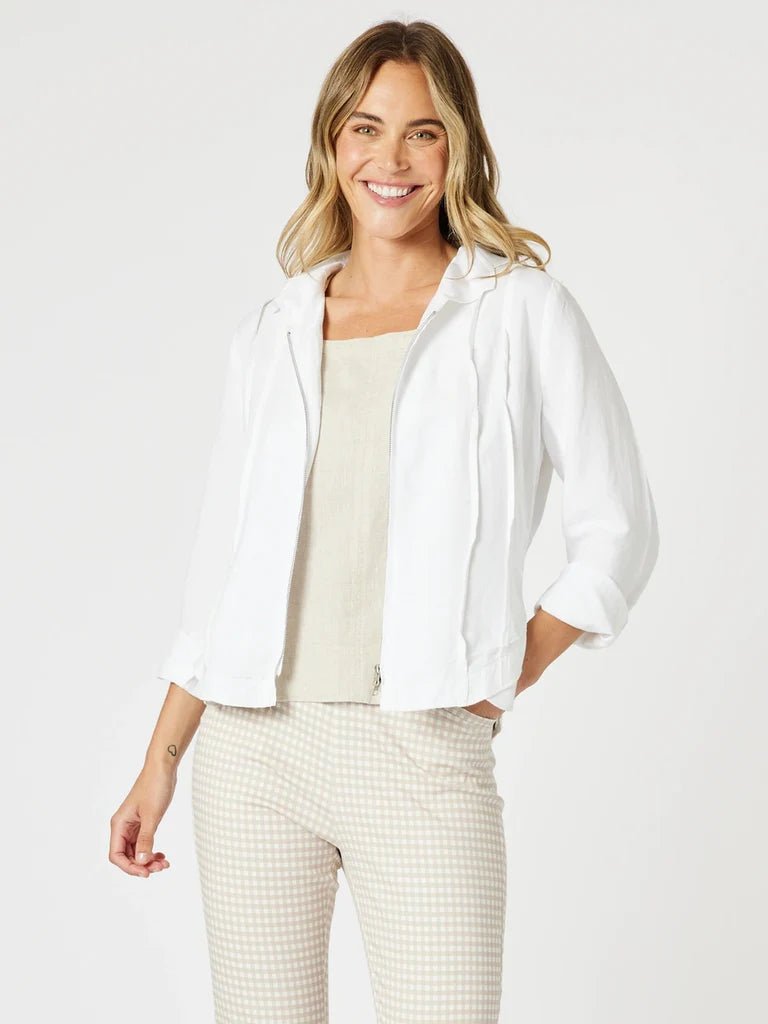 GORDON SMITH_LINO LE MARAIS JACKET WHITE _ LINO LE MARAIS JACKET WHITE _ Ebony Boutique NZ