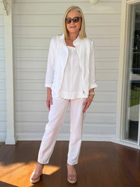 GORDON SMITH_LINO LE MARAIS JACKET WHITE _ LINO LE MARAIS JACKET WHITE _ Ebony Boutique NZ