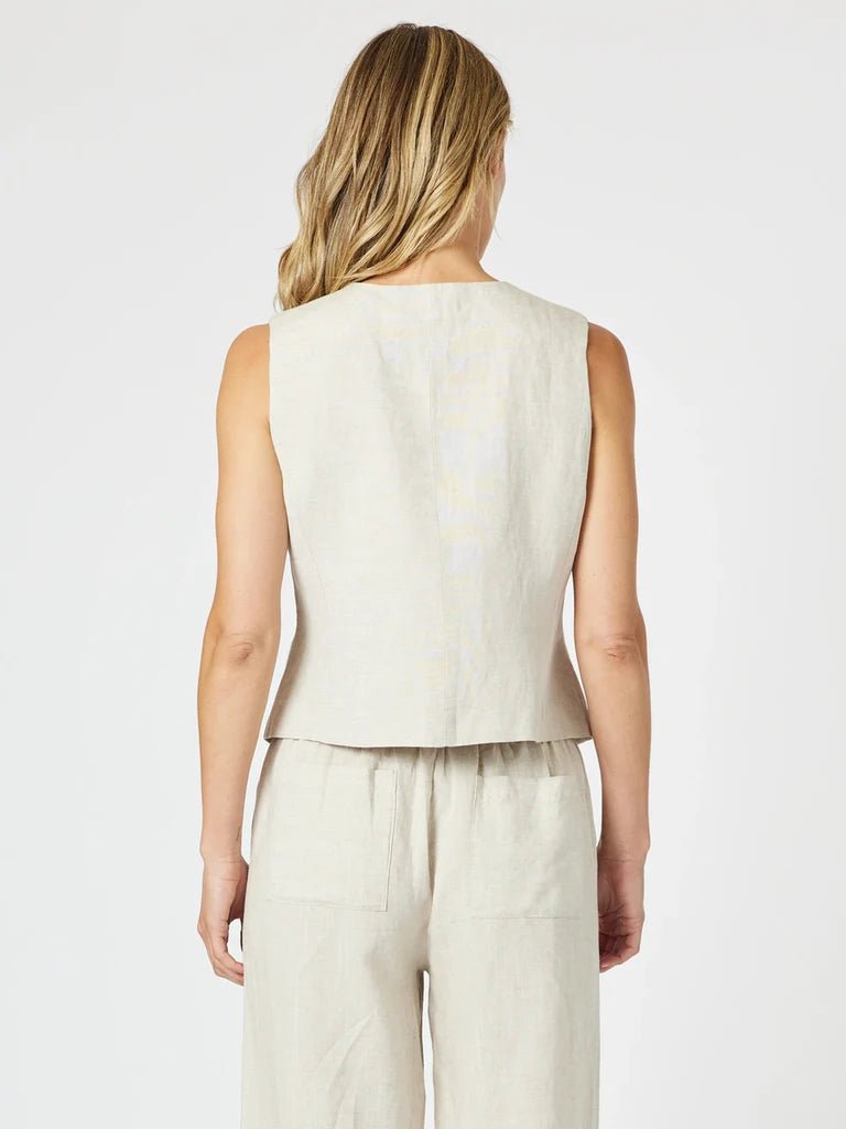 GORDON SMITH_LINO SHORT VEST NATURAL _ LINO SHORT VEST NATURAL _ Ebony Boutique NZ