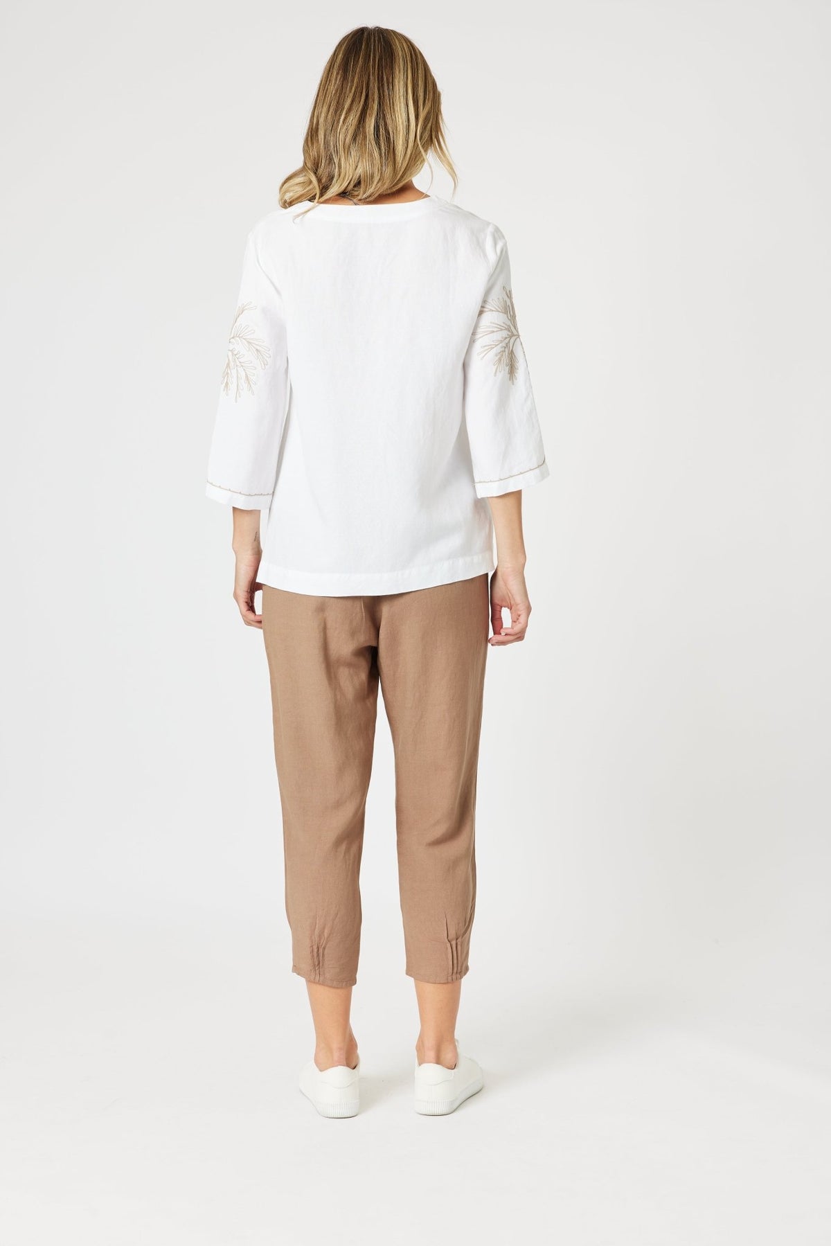 GORDON SMITH_LINO TAPERED LEG PANT NUTMEG _ LINO TAPERED LEG PANT NUTMEG _ Ebony Boutique NZ