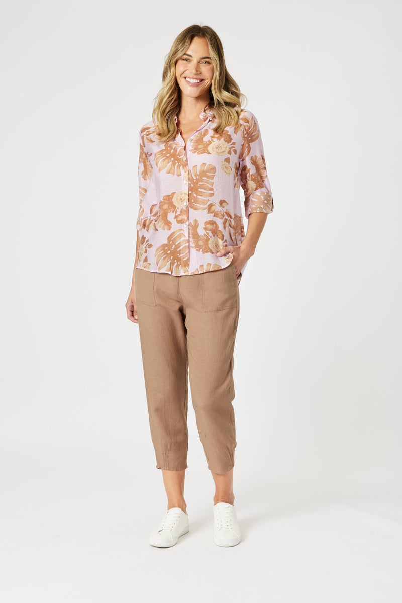 GORDON SMITH_LINO TAPERED LEG PANT NUTMEG _ LINO TAPERED LEG PANT NUTMEG _ Ebony Boutique NZ