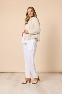 GORDON SMITH_LINO TAPERED LEG PANT WHITE _ LINO TAPERED LEG PANT WHITE _ Ebony Boutique NZ